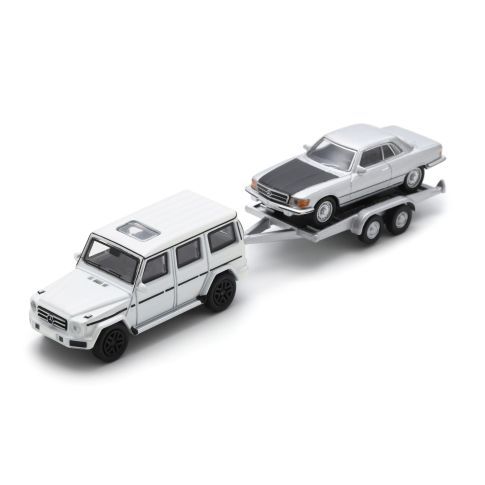 Mercedes Benz G-Class + trailer & Mercedes Benz 450 SLC 1:87