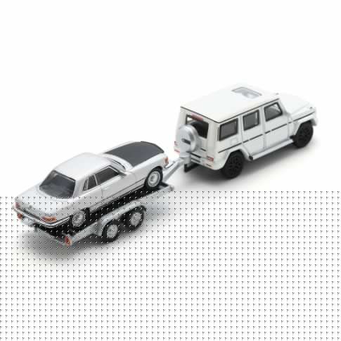 Mercedes Benz G-Class + trailer & Mercedes Benz 450 SLC 1:87