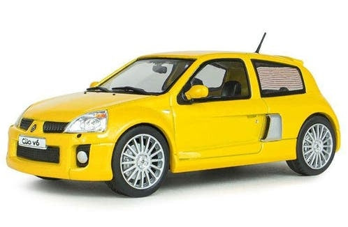 Renault Clio V6 Ph.2 '03, geel (Jaune Sirius) Solido / 1:43