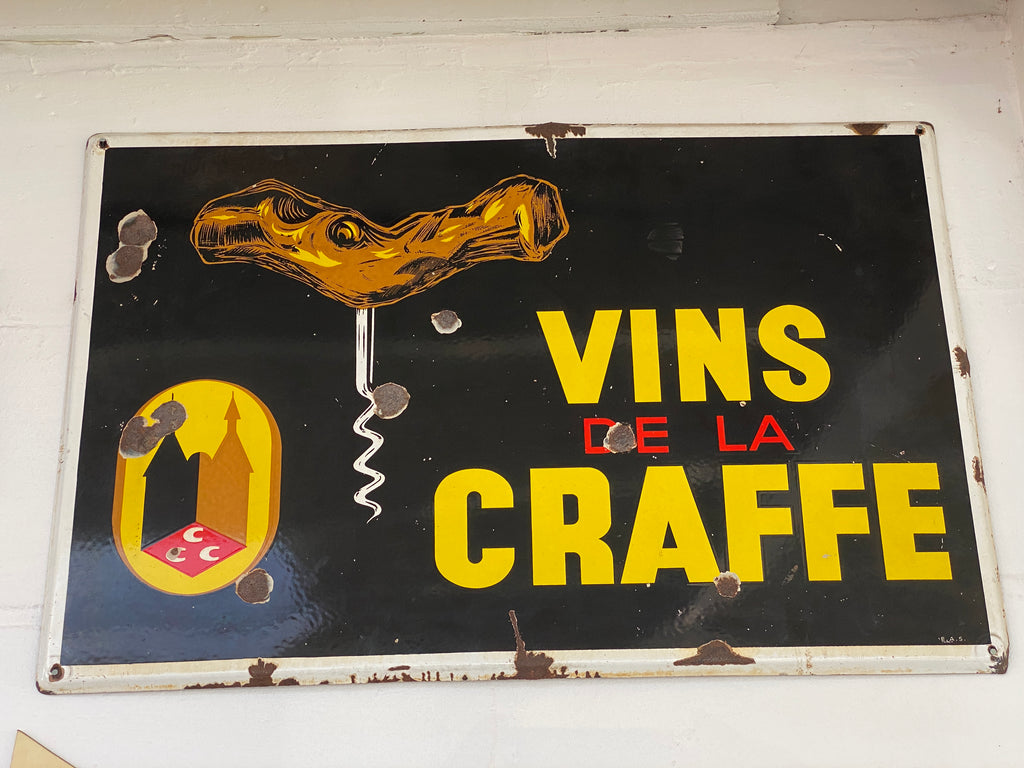 Emaille Reclamebord Vins de la Craffe