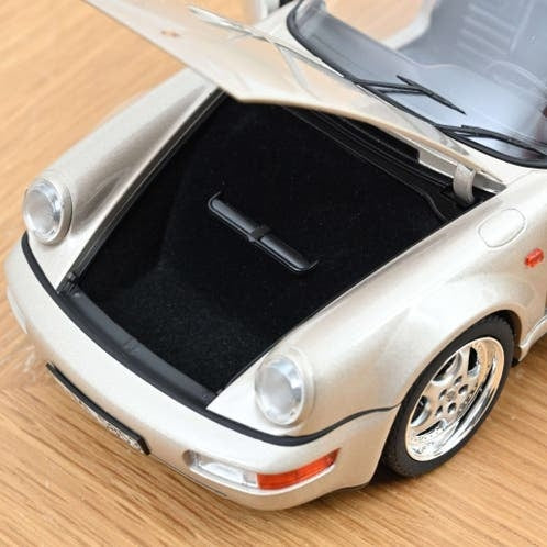 Porsche 911 Turbo Look Cabriolet 1992 Zermatt silver 1:18