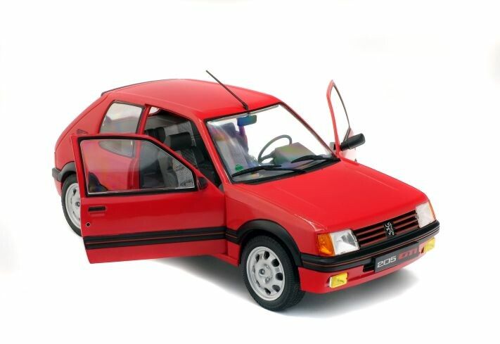 Peugeot 205 GTI 1.9, rood 1:18
