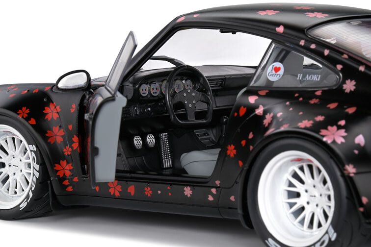 Porsche 964 RWB '21 AOKI zwart 1:18