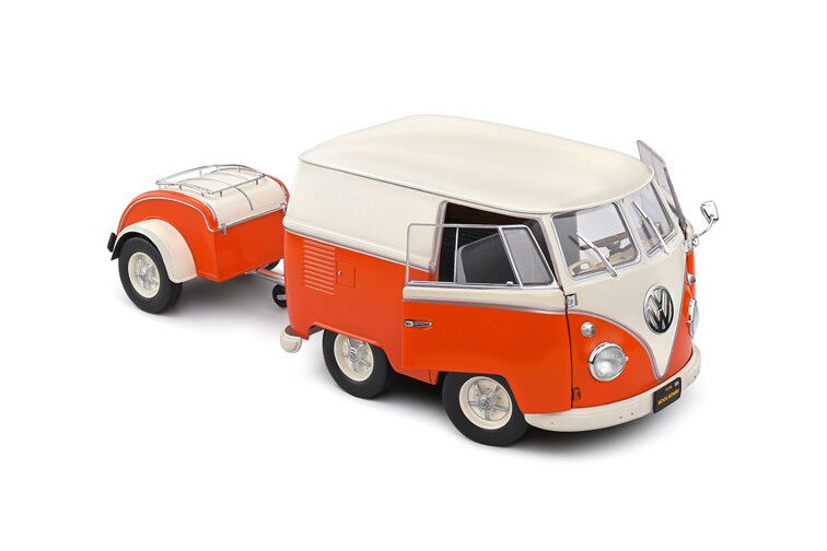 VW T1 Kool Kombi + aanhanger '50, oranje 1:18