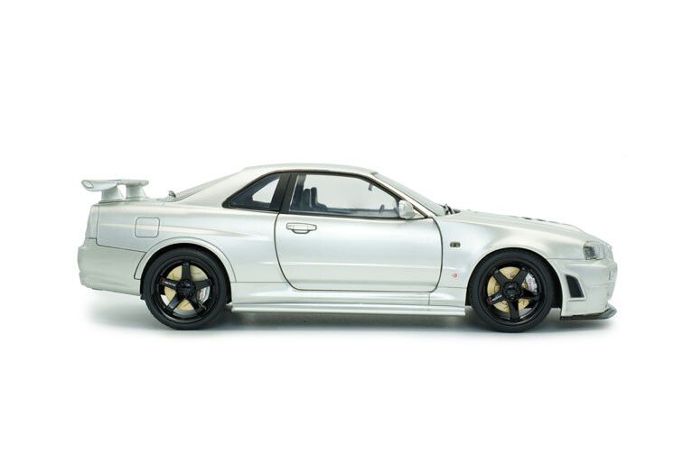 Nissan Skyline R34 GT-R Z Tune '99, zilver - Solido - 1:18