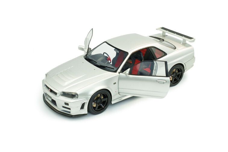 Nissan Skyline R34 GT-R Z Tune '99, zilver - Solido - 1:18