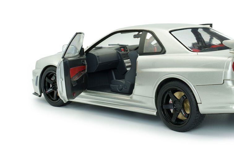 Nissan Skyline R34 GT-R Z Tune '99, zilver - Solido - 1:18