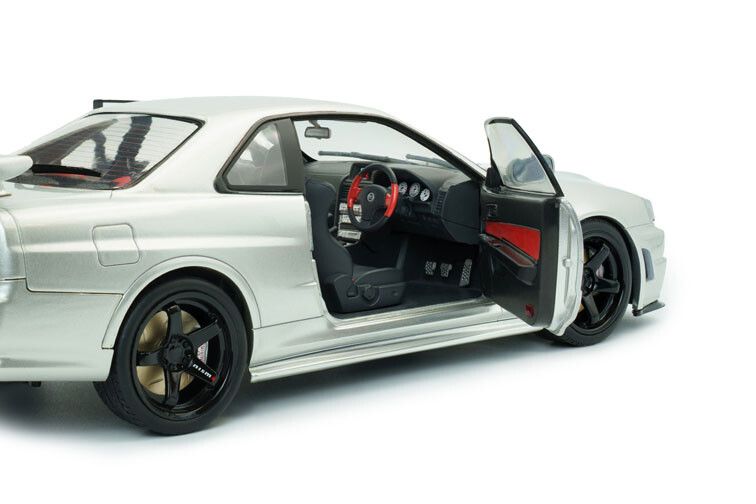Nissan Skyline R34 GT-R Z Tune '99, zilver - Solido - 1:18