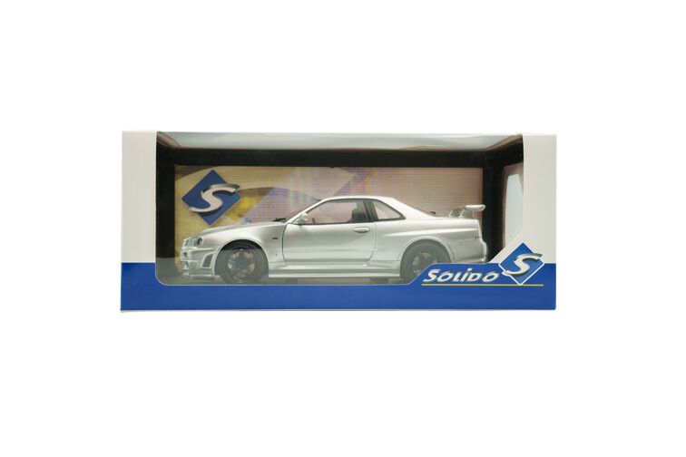 Nissan Skyline R34 GT-R Z Tune '99, zilver - Solido - 1:18