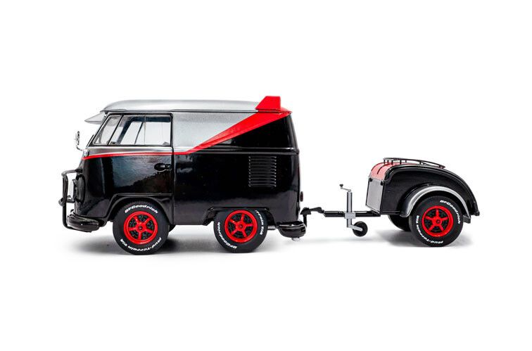 VW T1 Kool Kombi + aanhanger The A-team '24 1:18