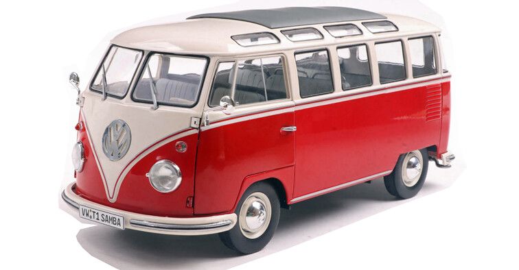 VW T1 Samba '62, rood/wit 1:18