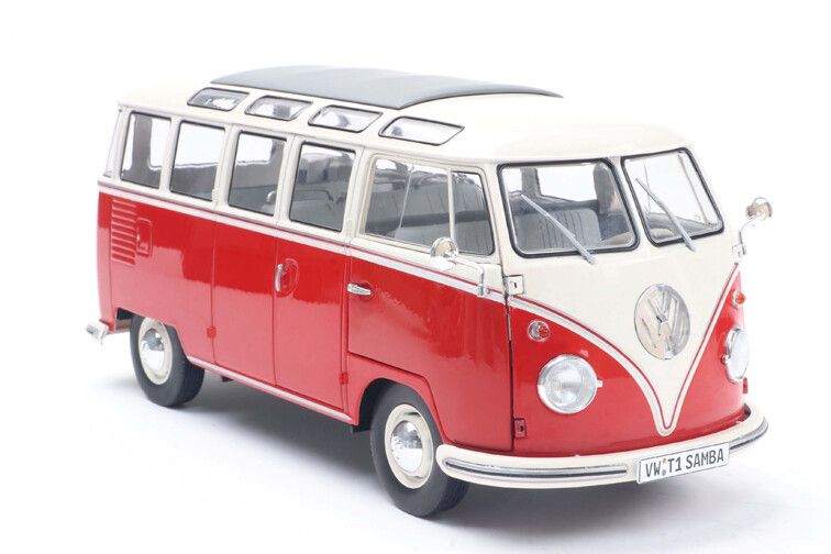 VW T1 Samba '62, rood/wit 1:18
