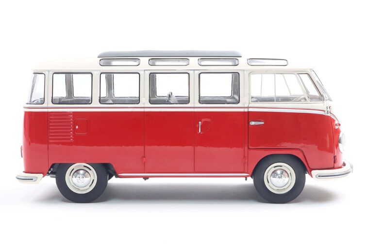 VW T1 Samba '62, rood/wit 1:18