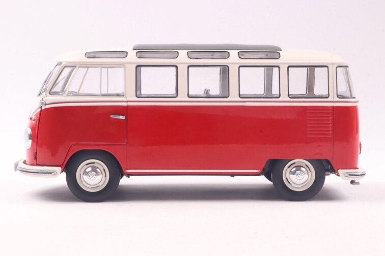 VW T1 Samba '62, rood/wit 1:18