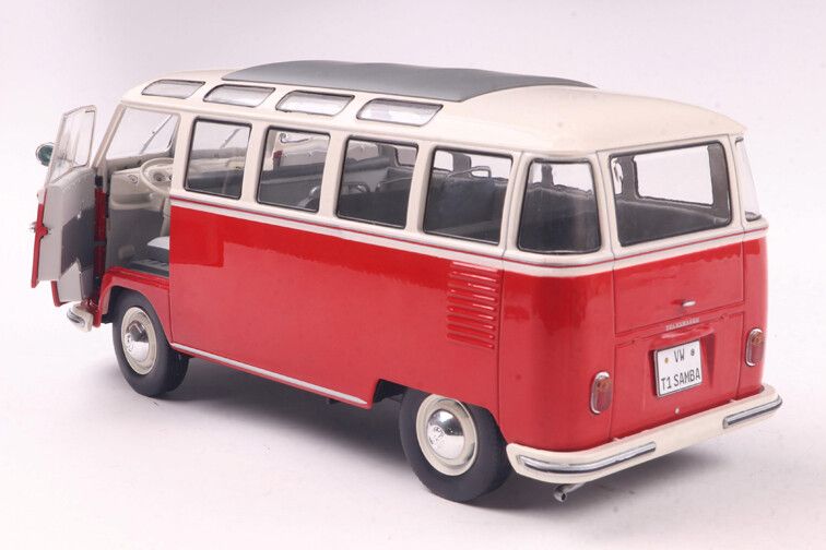 VW T1 Samba '62, rood/wit 1:18