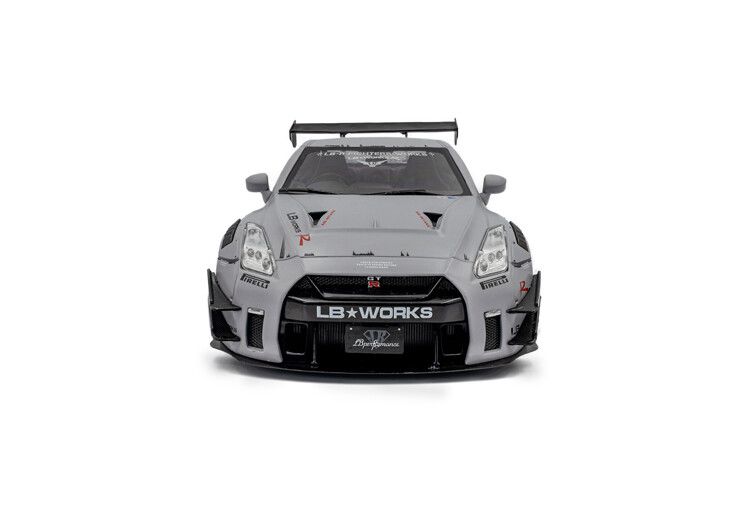 Nissan GT-R (R35) W/ Liberty Walk Body Kit 2 fig. '24, grijs 1:18