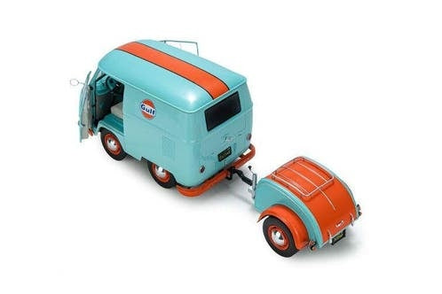VW T1 Kool Kombi + aanhanger Gulf '24 / Solido / 1:18