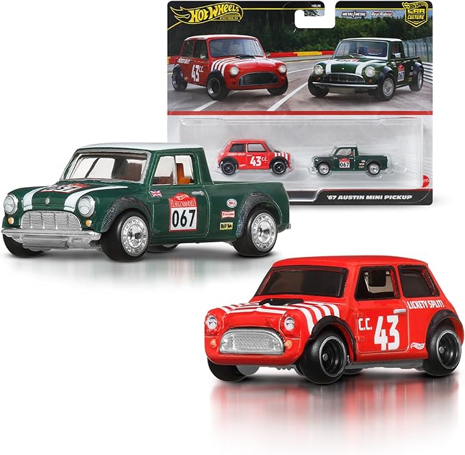 Morris Mini '67 Austin Pickup 2 Pack Set 1:64 HotWheels