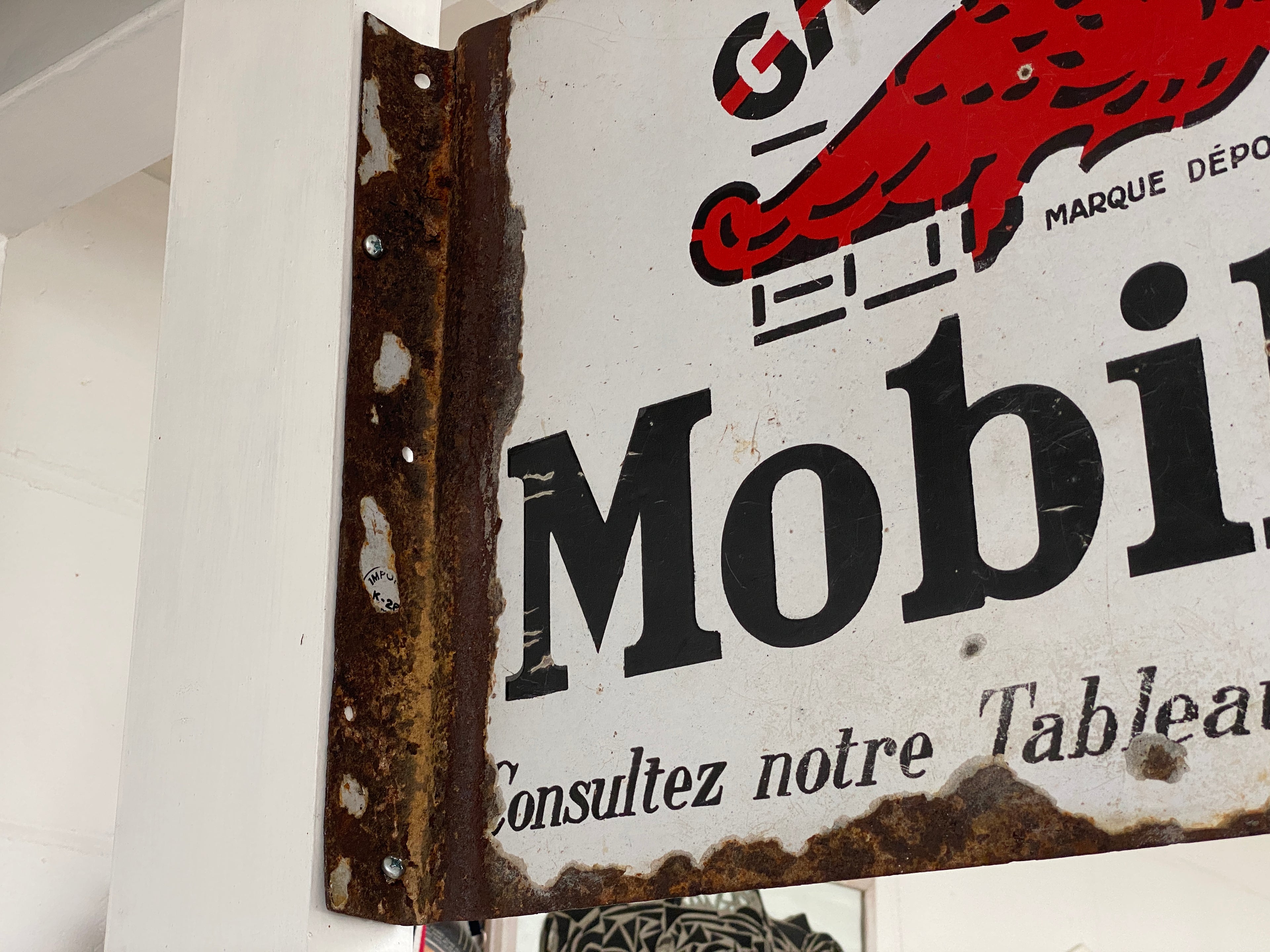 Mobiloil Gargoyle Emaille reclamebord