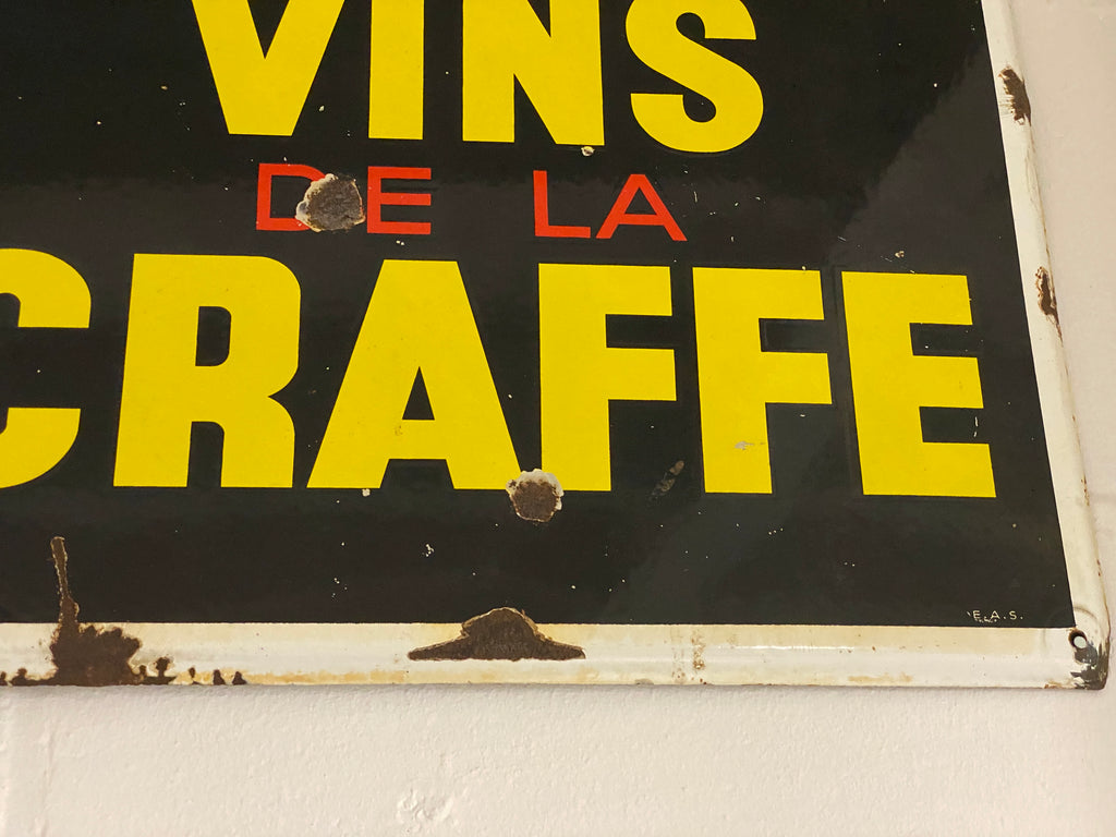 Emaille Reclamebord Vins de la Craffe