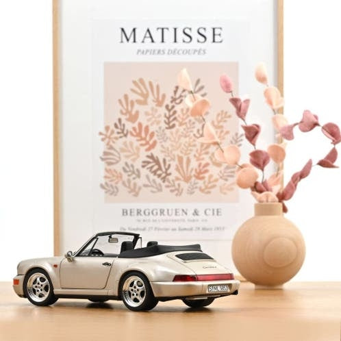 Porsche 911 Turbo Look Cabriolet 1992 Zermatt silver 1:18