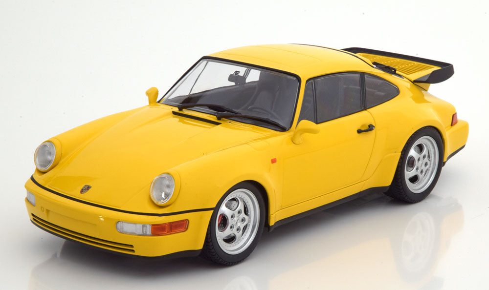 Porsche 911 Turbo geel '90 Minichamps (zeldzaam) 1:18