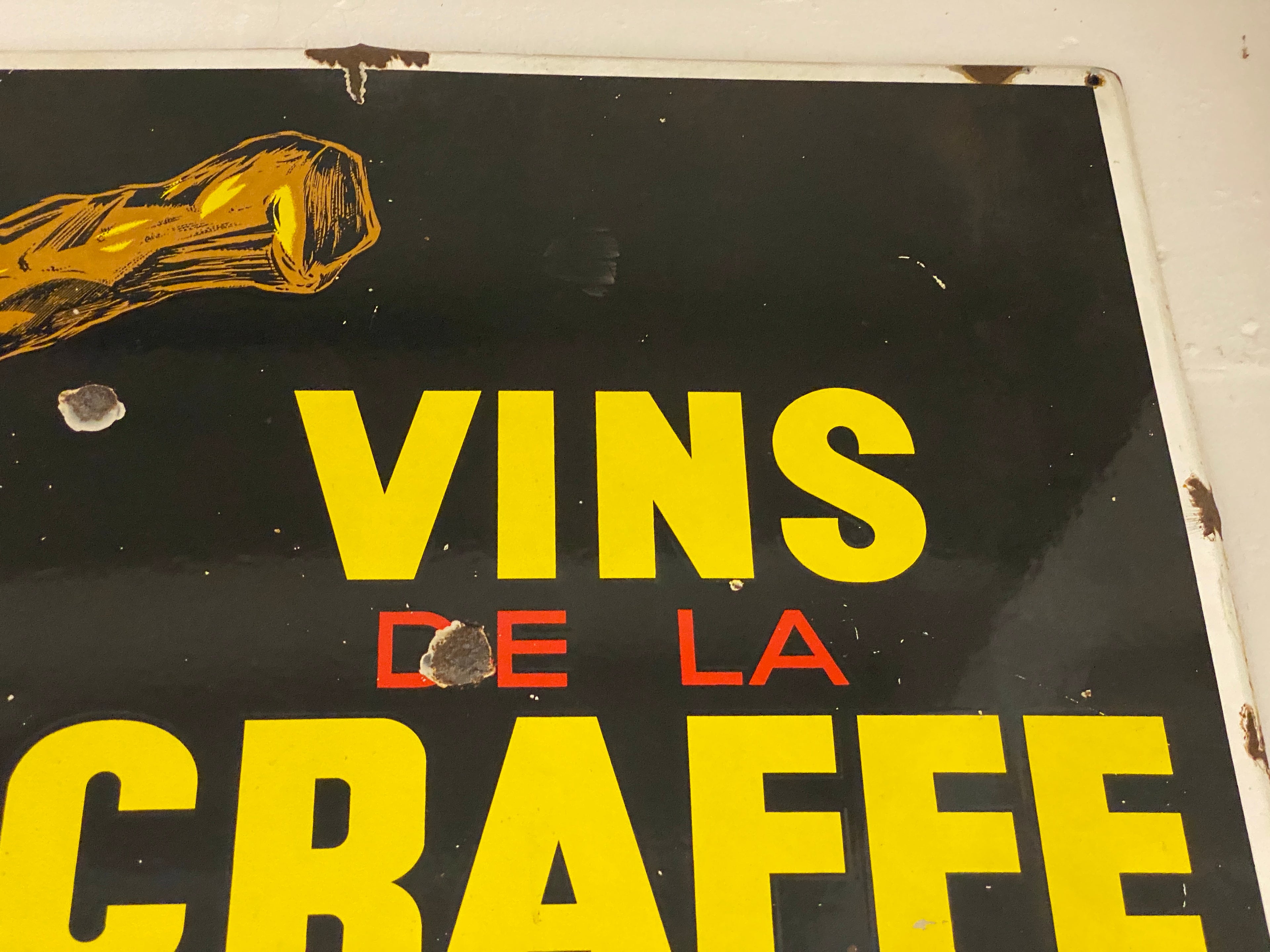 Emaille Reclamebord Vins de la Craffe
