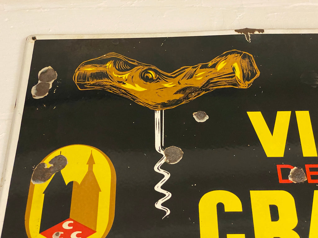 Emaille Reclamebord Vins de la Craffe