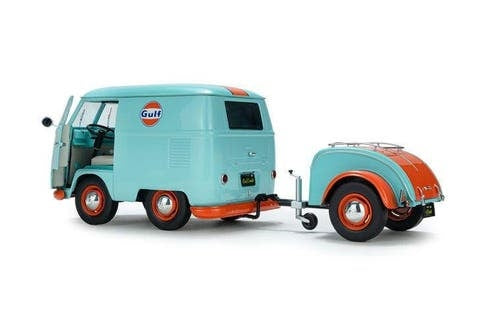 VW T1 Kool Kombi + aanhanger Gulf '24 / Solido / 1:18
