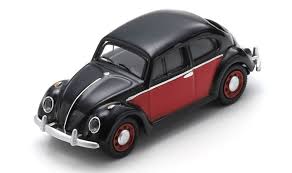 VW Kever, zwart/rood - 1:87 - Schuco