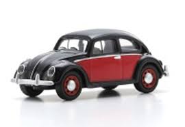 VW Kever, zwart/rood - 1:87 - Schuco