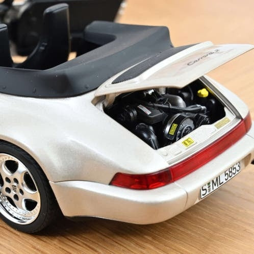 Porsche 911 Turbo Look Cabriolet 1992 Zermatt silver 1:18