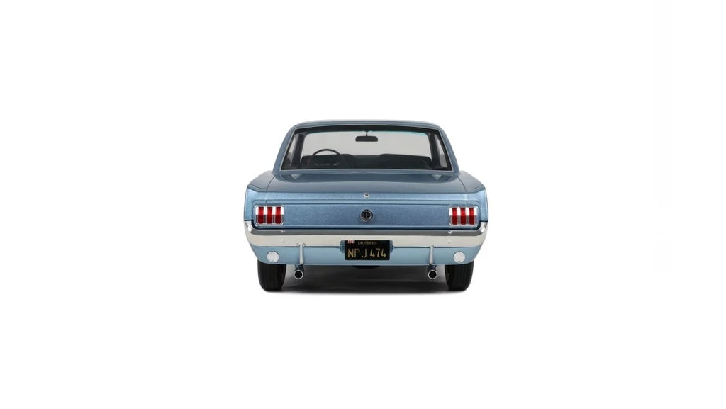 FORD MUSTANG V8 HARDTOP SILVER BLUE PONY 1965 1:12