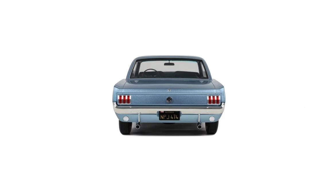 FORD MUSTANG V8 HARDTOP SILVER BLUE PONY 1965 1:12