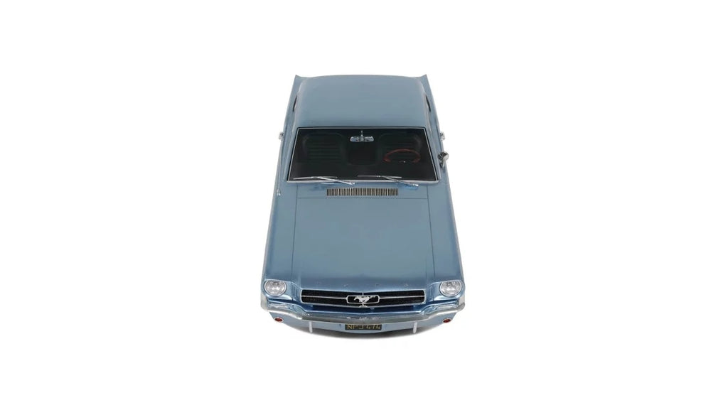 FORD MUSTANG V8 HARDTOP SILVER BLUE PONY 1965 1:12