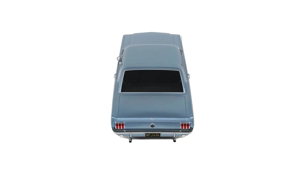 FORD MUSTANG V8 HARDTOP SILVER BLUE PONY 1965 1:12