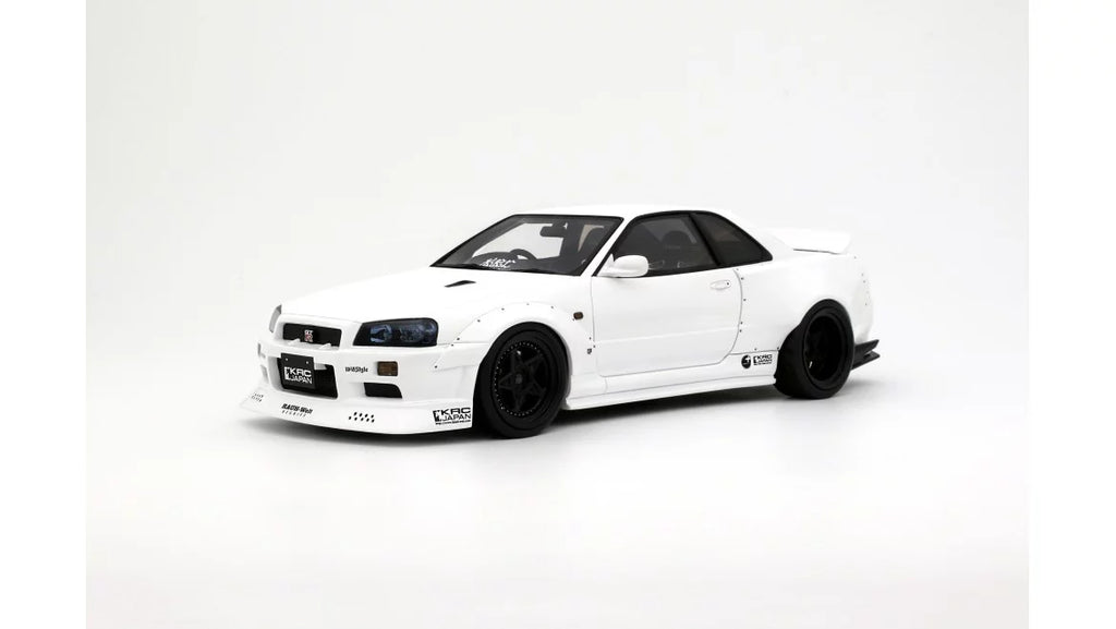 Nissan Skyline GT-R R34 KRC Body Kit Pearl White QX1 2019 1:18