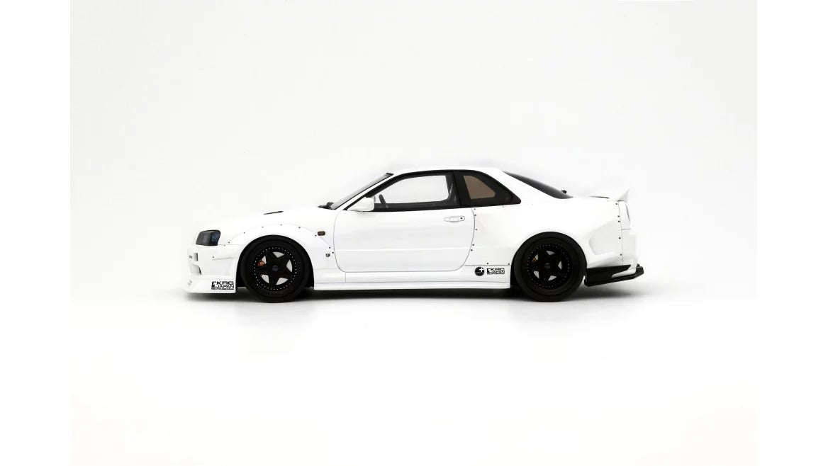 Nissan Skyline GT-R R34 KRC Body Kit Pearl White QX1 2019 1:18