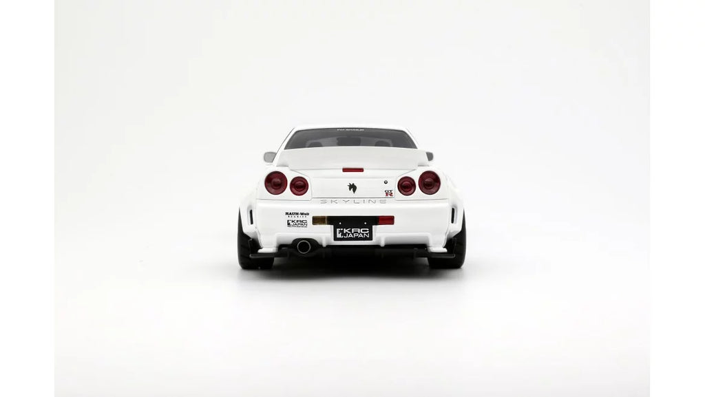 Nissan Skyline GT-R R34 KRC Body Kit Pearl White QX1 2019 1:18