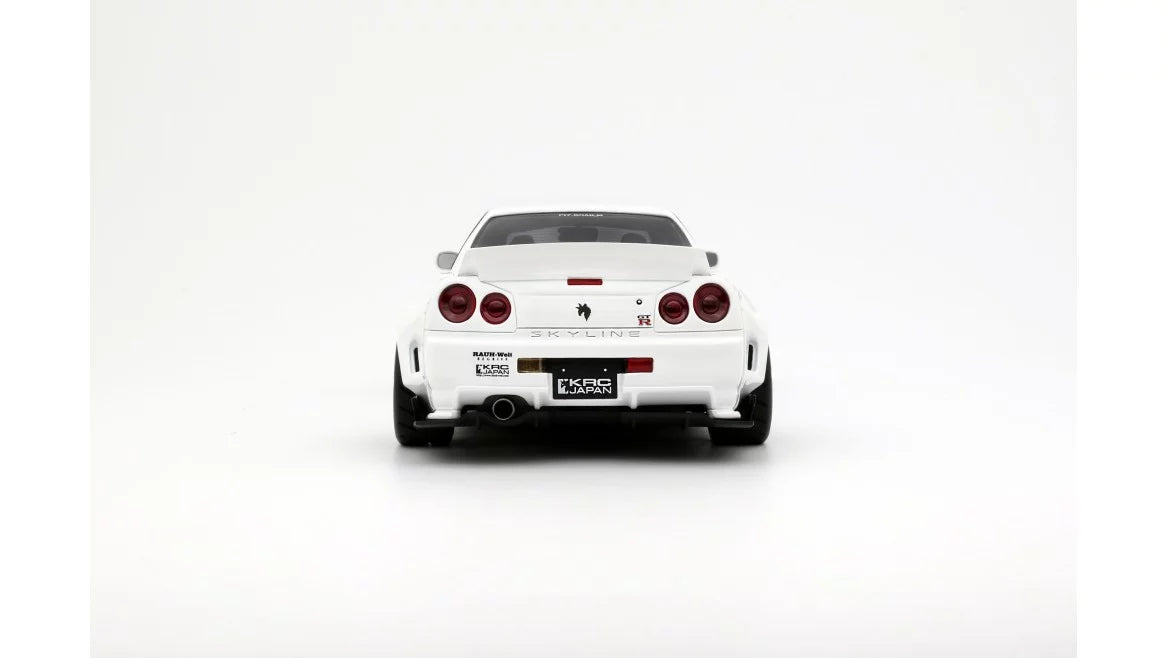 Nissan Skyline GT-R R34 KRC Body Kit Pearl White QX1 2019 1:18