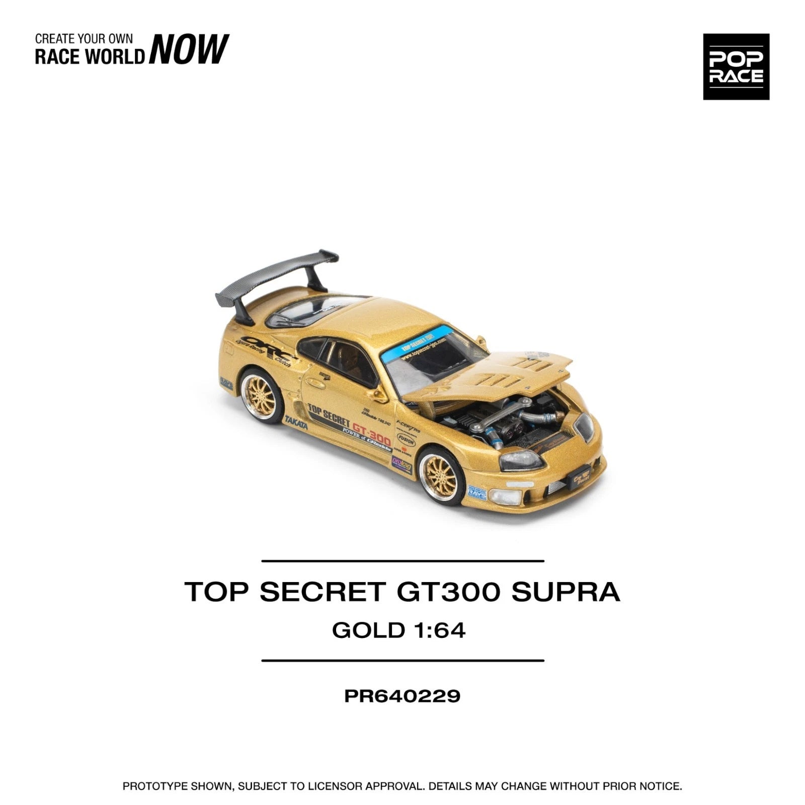 TOP SECRET TOYOTA SUPRA GT300 POPRACE PR64-229 1:64