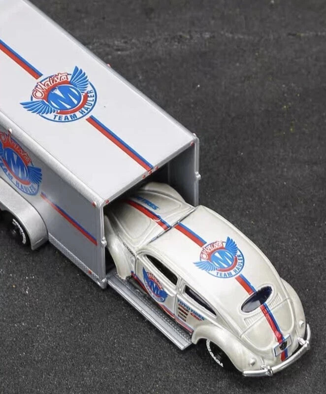Volkswagen Van & Beetle Set met Aanhanger - Maisto, 1:64
