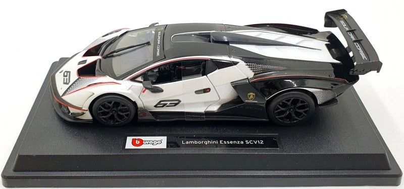 Lamborghini Essenza SCV12 Bouwjaar 2021 wit metalen / zwart 1:24