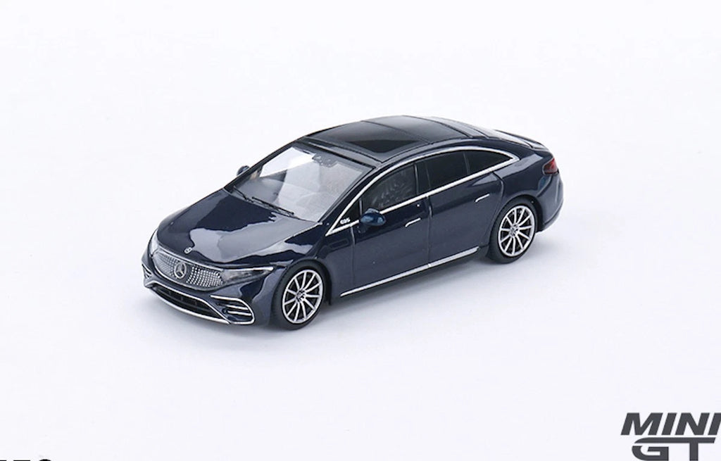 Mercedes Benz EQS 580 4Matic '23, blauw metallic 1:64