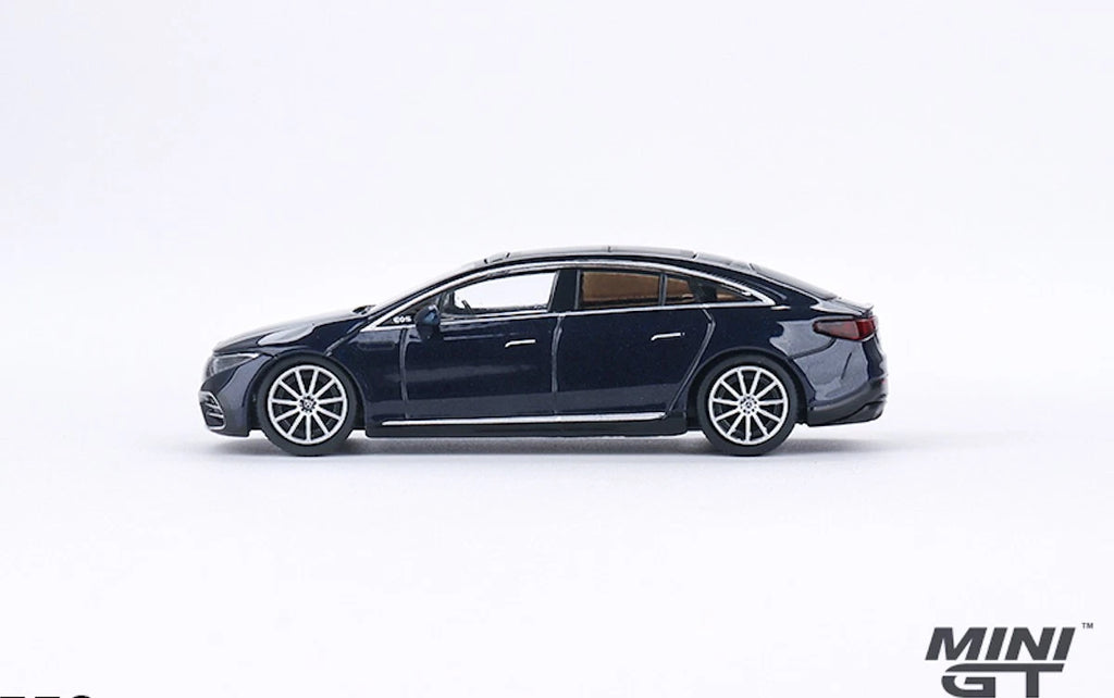 Mercedes Benz EQS 580 4Matic '23, blauw metallic 1:64
