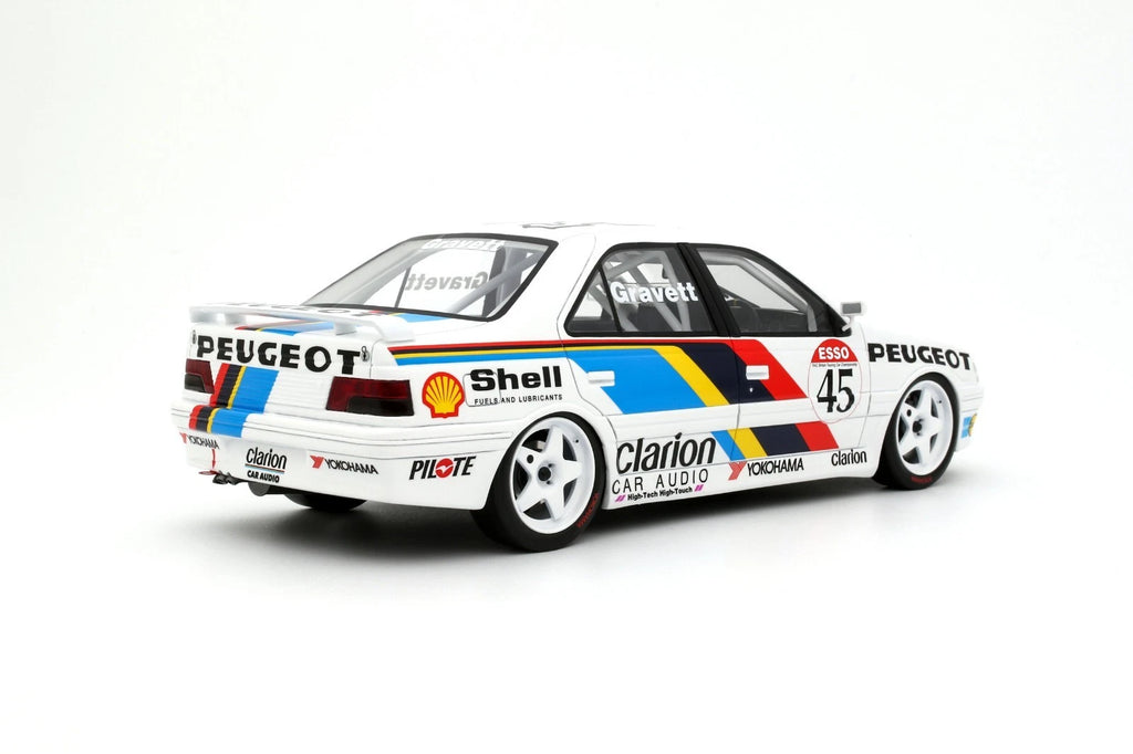 Peugeot 405 MI16 BTCC White #45 R. Gravett '92 1:18