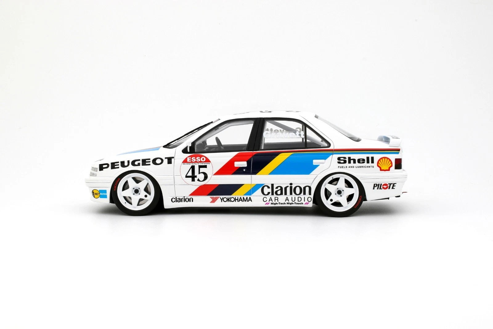 Peugeot 405 MI16 BTCC White #45 R. Gravett '92 1:18