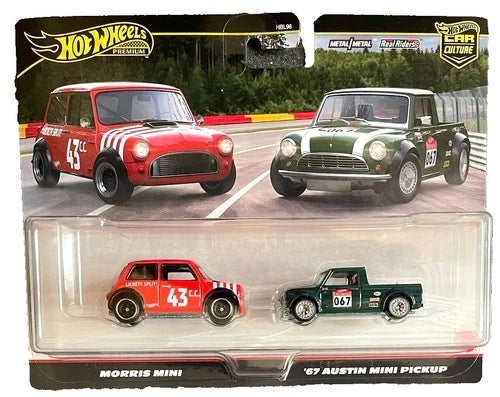 Morris Mini '67 Austin Pickup 2 Pack Set 1:64 HotWheels